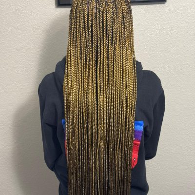 small-knotless-braids-black-gold-ombre-waist-length